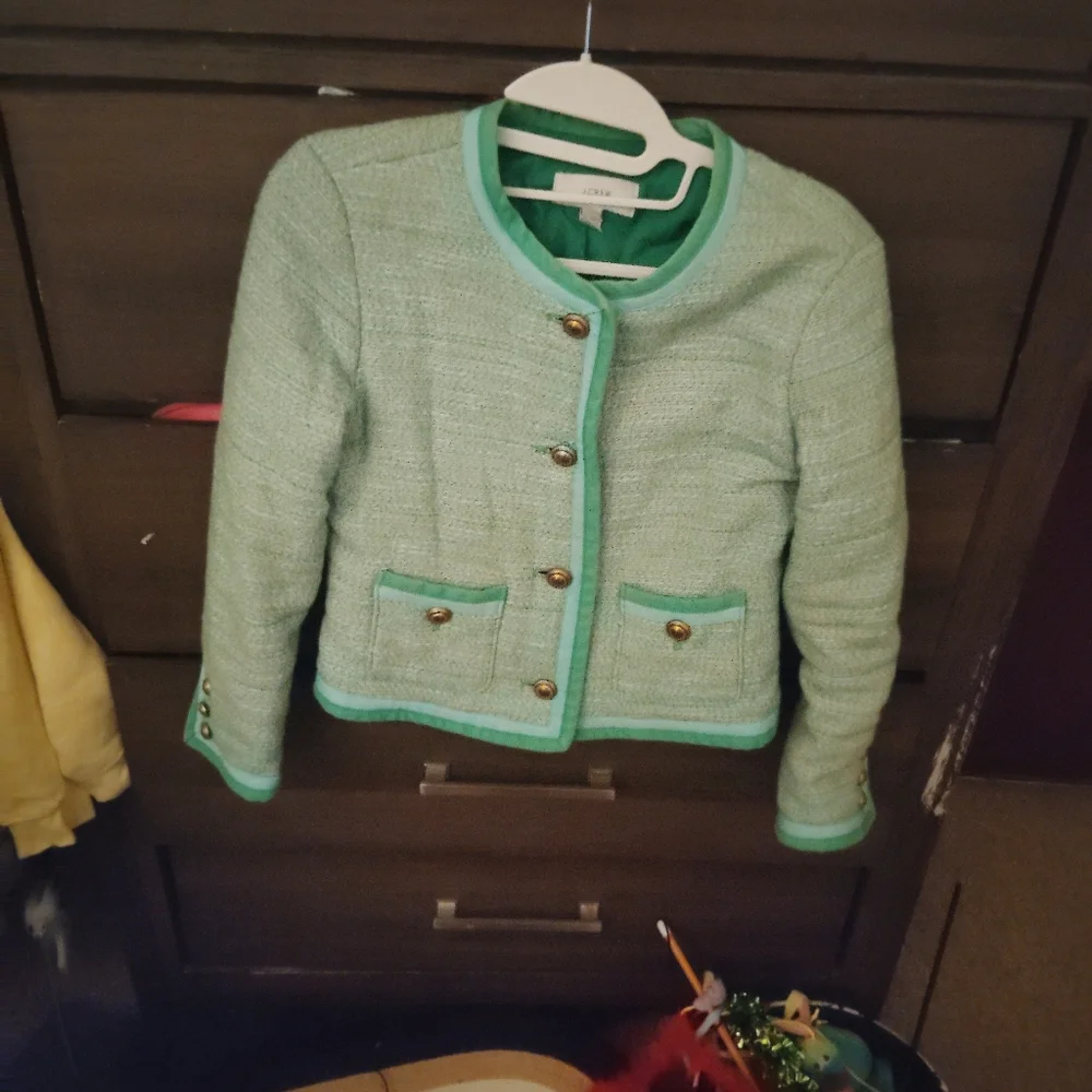 J.CREW Mint Green Tweed Blazer - Size 2